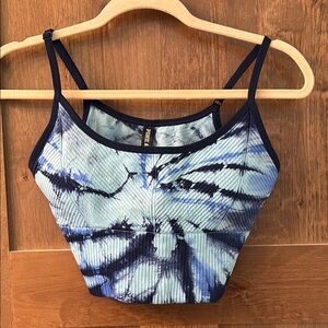 PINK /VS Blue Tie-Dye Crop Top